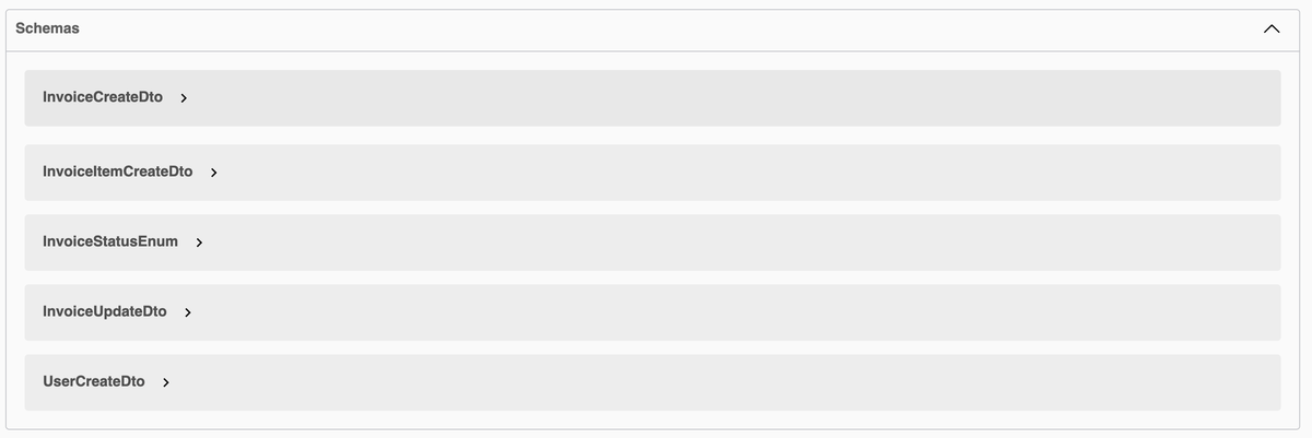 Invoices API schemas